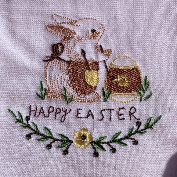 Ladinne set of two bunny themed all cotton oversized dish towels NWT - Picture 3 of 5